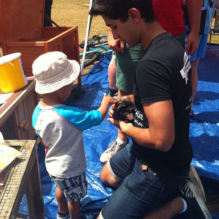 The small animal petting zoo was popular!